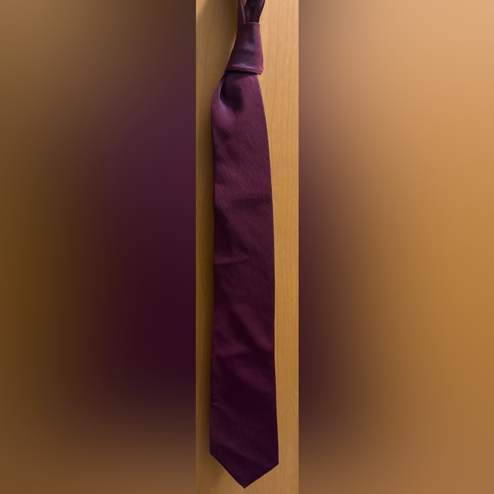 Via Europa Fine Neckwear Burgundy Silk Tie | Iridescent Sheen | Formal - Picture 4 of 4